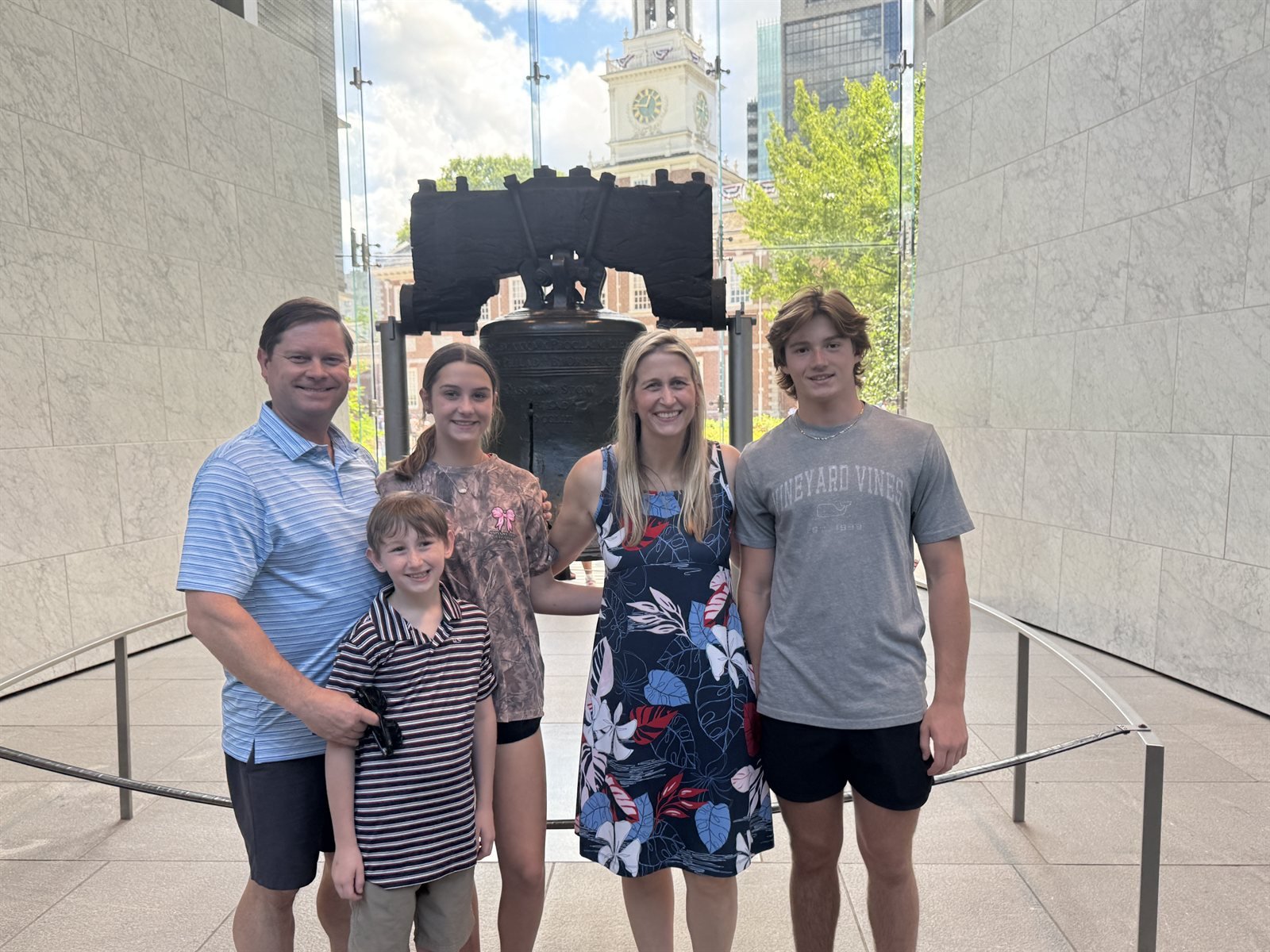 The Derrington family at the Liberty Bell in Philadelphia